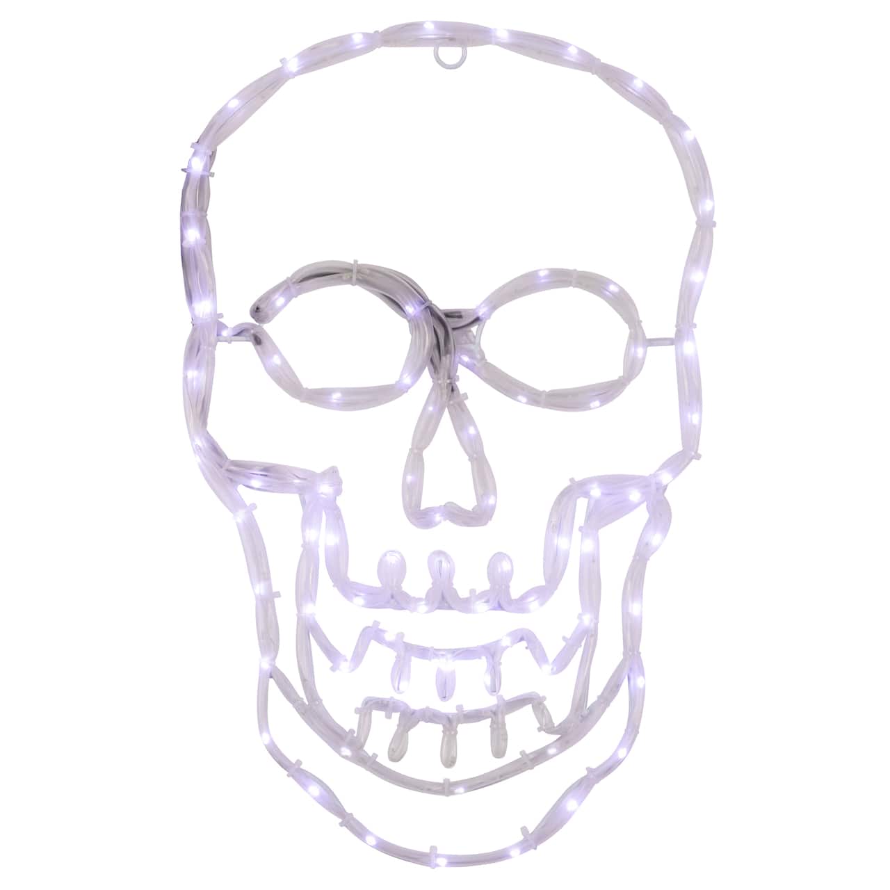 18" White Skull 4-Function LED Halloween Window Silhouette